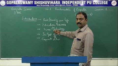 COMPUTER SCIENCE | 1st PUC | CH 01 | FUNDAMENTALS OF COMPUTERS - INTRODUCTION, CHARACTERISTICS | S01
