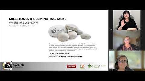 Milestone & Culminating Tasks: Where are we now? Pop-Up PD Webinar
