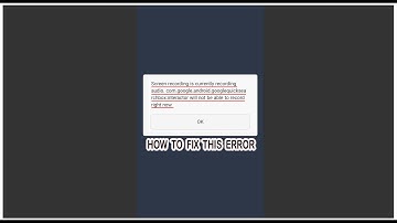 Screen recording is currently recording audio how fix this error