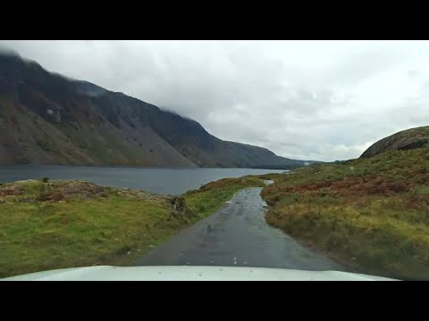 Rainy Drive Along Hardknott Pass, Wasdale to Ambleside, English Countryside 4K