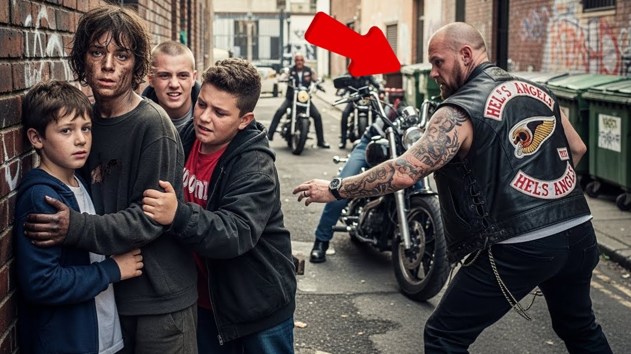 Homeless Boy Protected the Biker’s Son from Bullies — What the Hells Angels Did Next….