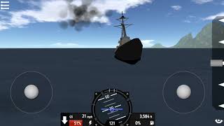 Destroyer sinking in SimplePlanes