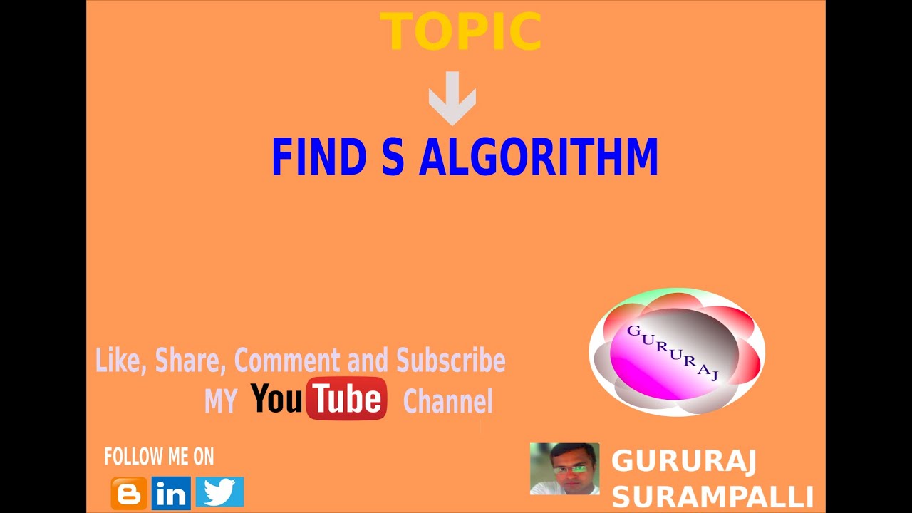 FIND S ALGORITHM WITH EXAMPLE- MACHINE LEARNING - YouTube