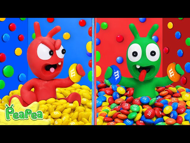 Pea Pea Explores Funny Challenges in the Mysterious 100 Button Room | Pea Pea - Cartoon for kids class=