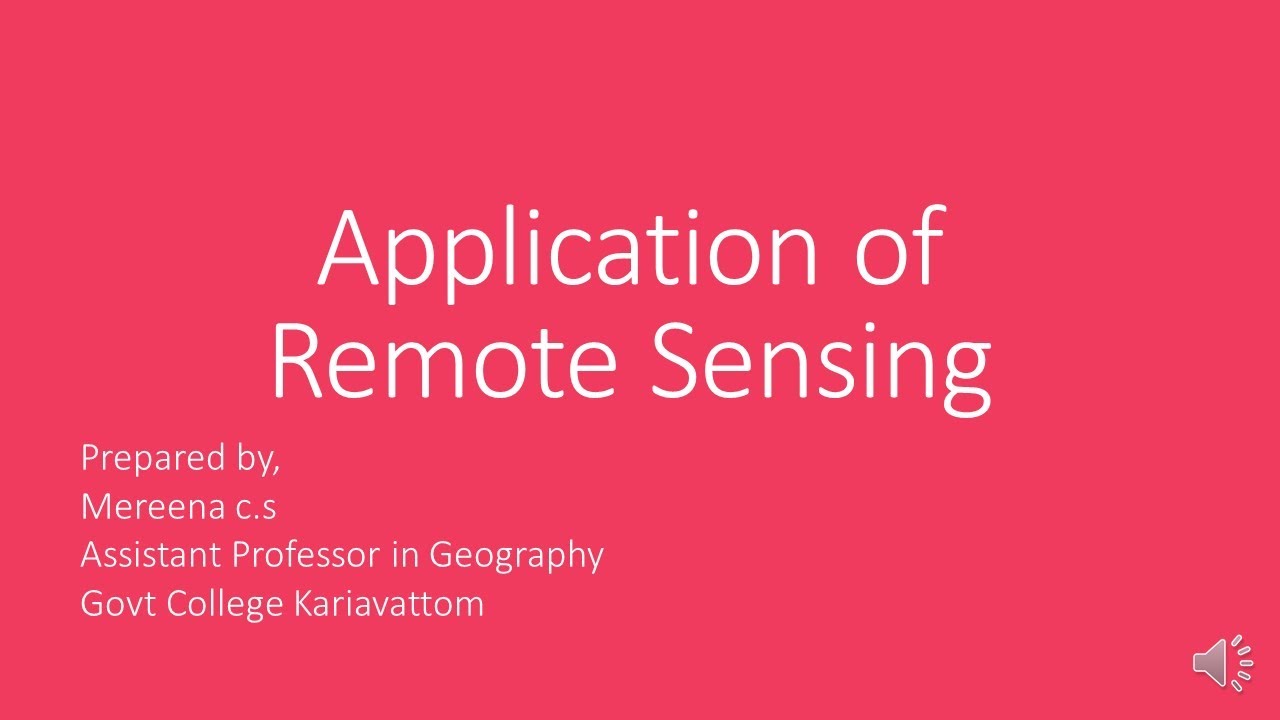 Application Of Remote Sensing Malayalam LectureBSc GeographyRemote