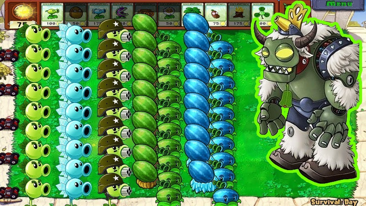 Plants vs Zombies - 99 Gatling Pea vs Winter Melon vs 999 Zombies Hack