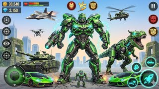 Dino Robot Transform War Jet Bike Car Dinosaur Transformation Game New Blue Robot - Android Gameplay screenshot 3