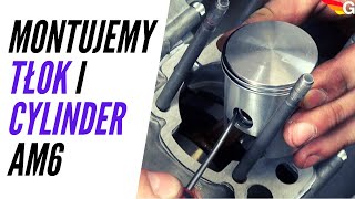 Jak zamontować cylinder, tłok i głowicę w silniku AM6?