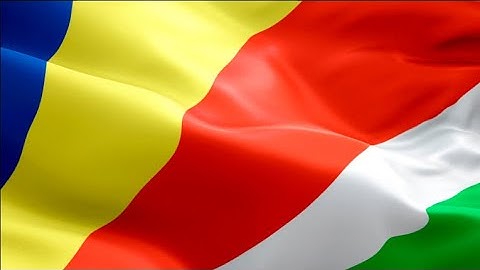 Seychellois flag video waving in wind. Realistic Victoria Flag background. Seychelles flag Full H