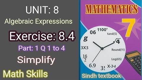Class 7 Maths | Unit 8 Algebraic Expressions | Ex: 8.4 Part 1 | Q 1 to 4 | Simplify