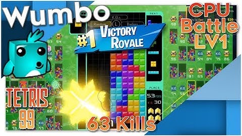 Tetris 99 - 63 Kills - CPU Battle LV1, 100% Badge Start