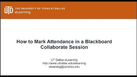 BB Collab Attendance Part 1: How to Mark Attendance in a Collaborate Session