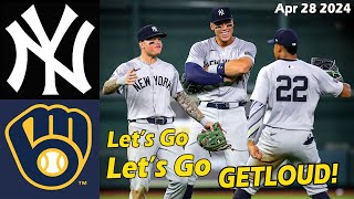 New York Yankees vs. Brewers FULL GAME Highlights , Apr 28 2024 | MLB Season 2024