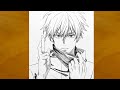 How to Draw Gojo Satoru Step by Step || Easy Anime Drawing Tutorial || Stunning Pencil Art