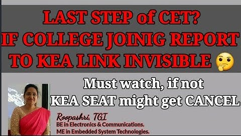 DCET : IF COLLEGE JOINING REPORT TO KEA LINK  NOT VISIBLE 🤔
