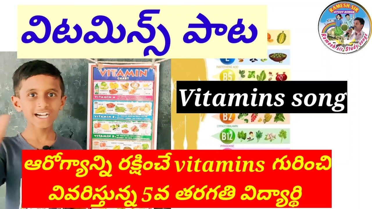 Vitamins song/విటమిన్స్ పాట/what are health protection food?/5th class