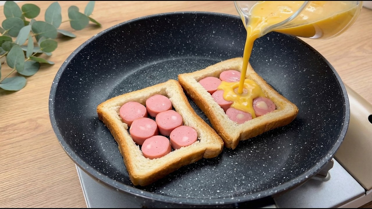 🥪 Тосты и сосиски = идеальный завтрак за 5 минут! Просто и очень вкусно!