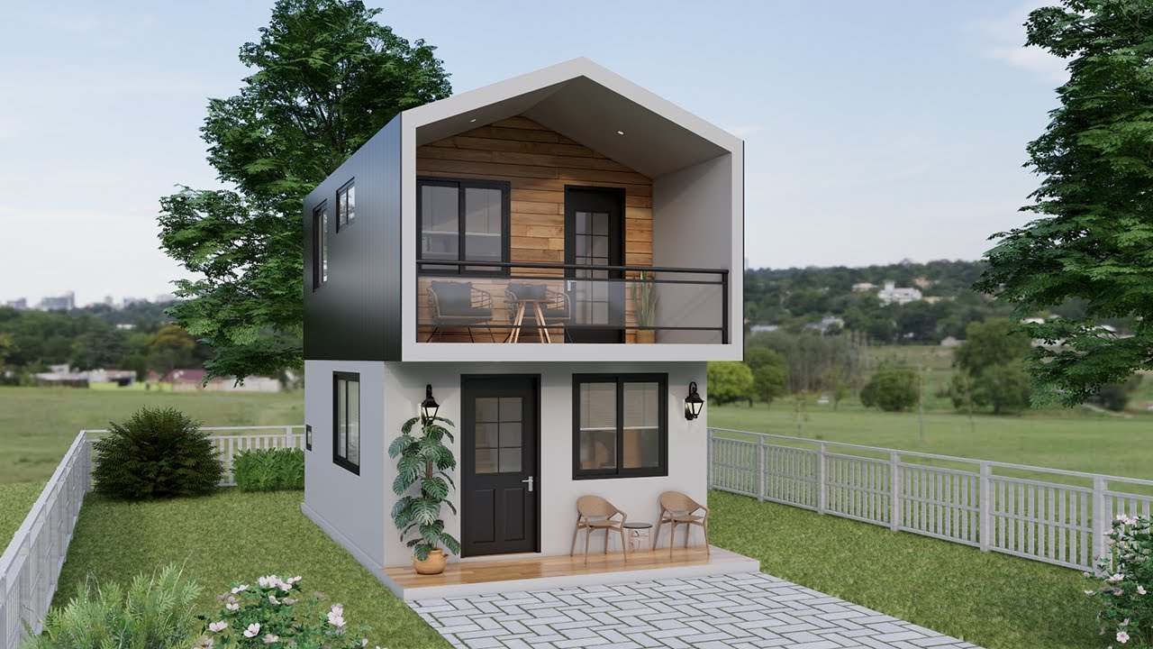 13'x20' (4x6 Meters) 2-Story Tiny House Design | 2-Bedroom Modern House