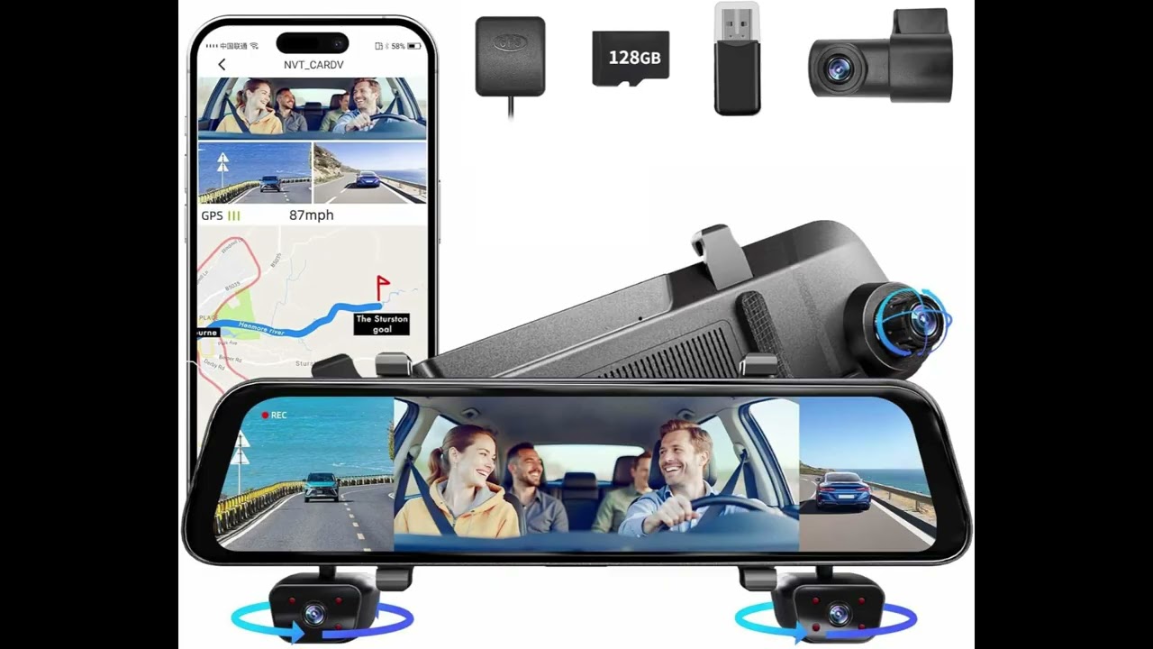 Full 360° Car Security Review: 4-Channel Mirror Dash Cam Review & Install