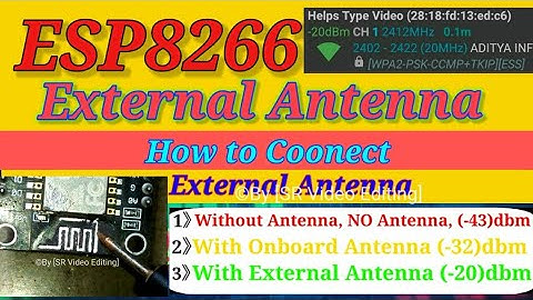 External Antenna, Connection in ESP8266 Nodemcu Practical Video. and Full Testing