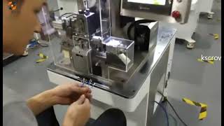 Semi automatic wire stripping crimping and seal plug insertion machine