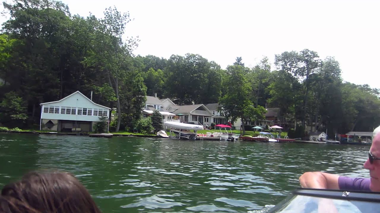 motor boat tour of lake winola, pennsylvania. - youtube