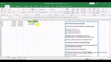 Excel nested if statements with ranges