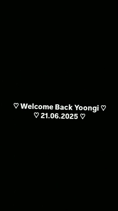 welcome back yoongi 💫🫂