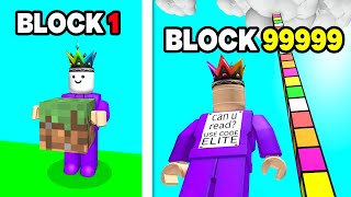 I Build A Block Tower HIGHER THAN THE CLOUDS On Roblox