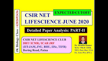 CSIR NET LIFESCIENCE NOVEMBER 2020 || Memory based question analysis || Expected CUT-OFF || PART-II