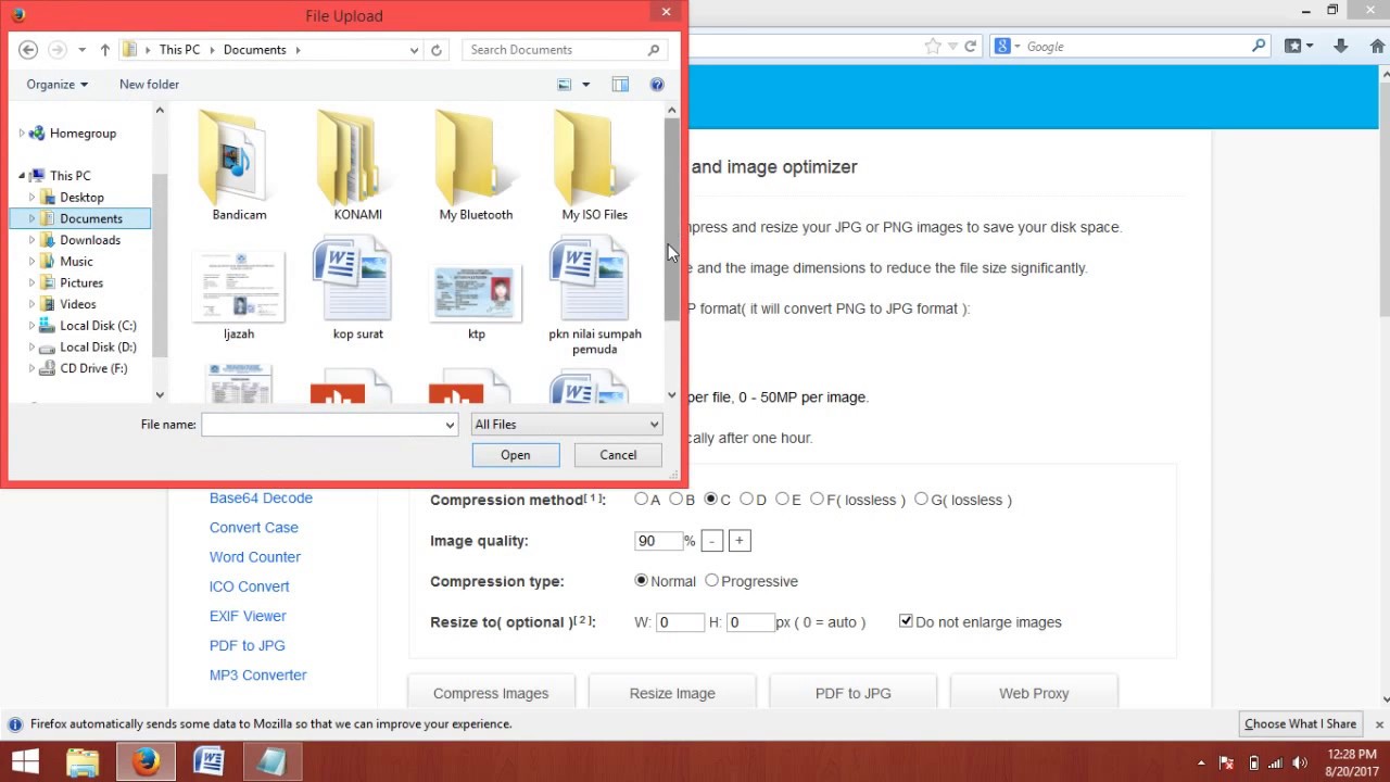 Cara compres document cpns 200kb jpg 300kb pdf saat unggah 