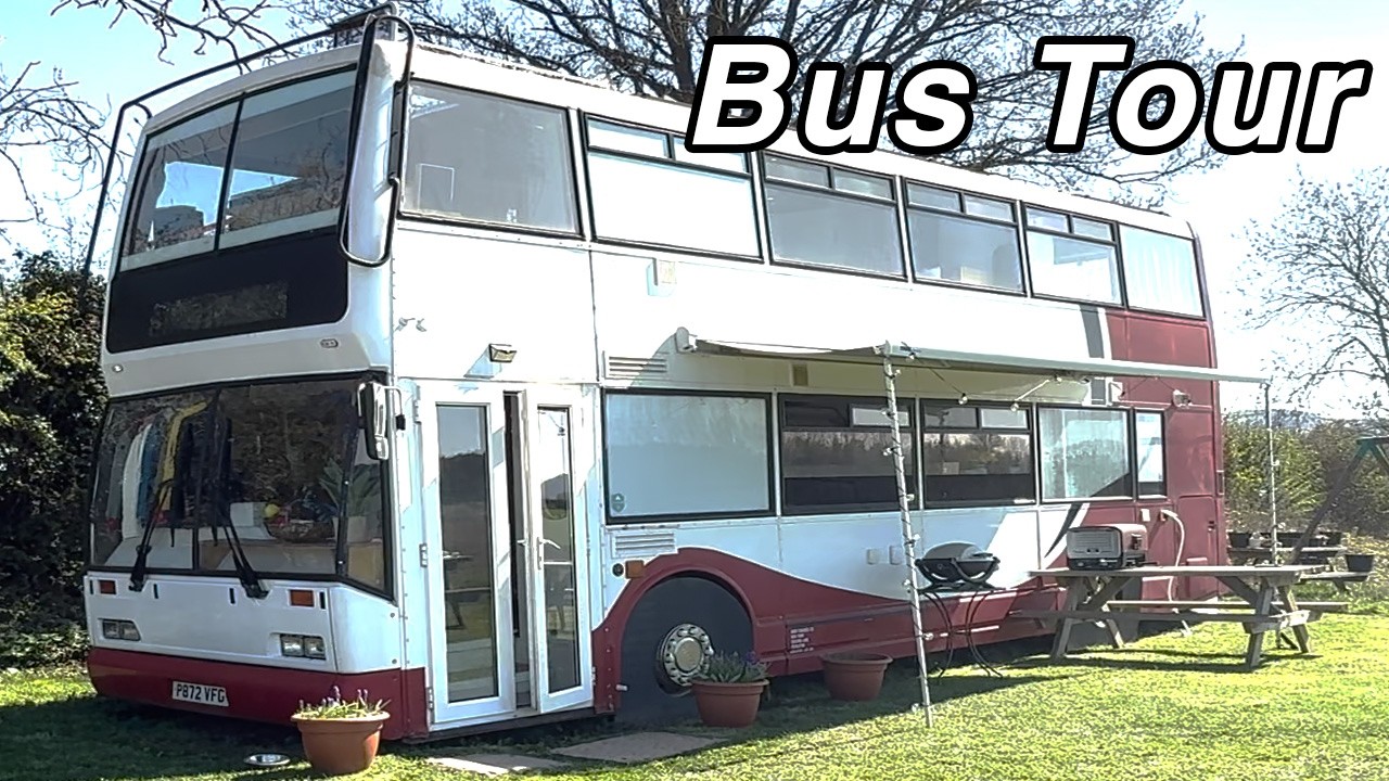 Double Decker BUS Turned Cozy Tiny Dream Home!