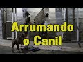 Arrumando o Canil depois que o Cachorro estourou a Grade na Madrugada