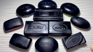 Cutting black painted very dry old soap ASMR! Guess the colour inside? 🖤 #soapcarving