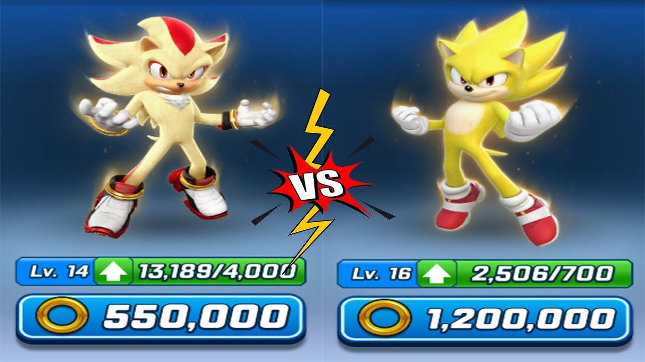 Sonic Forces Speed Battle - Movie Super Sonic vs Movie Super Shadow (android, ios) Gameplay