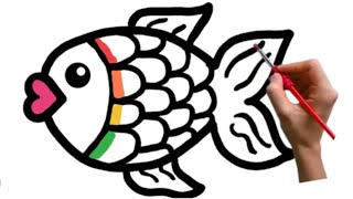 Cute fish drawing for kids|How to draw a fish|Easy Fish drawing 