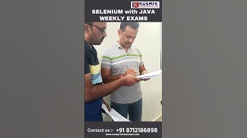 SELENIUM with JAVA || Weekly Exams @Kosmiktechnologies #education #software #life #java #selenium