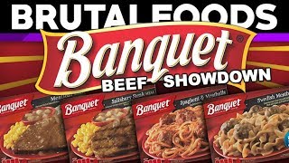 Banquet Beef Showdown  TV Dinner Reviews  brutalfoods