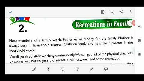 Class -2,EVS(s.st), Lesson -2, Recreation in family