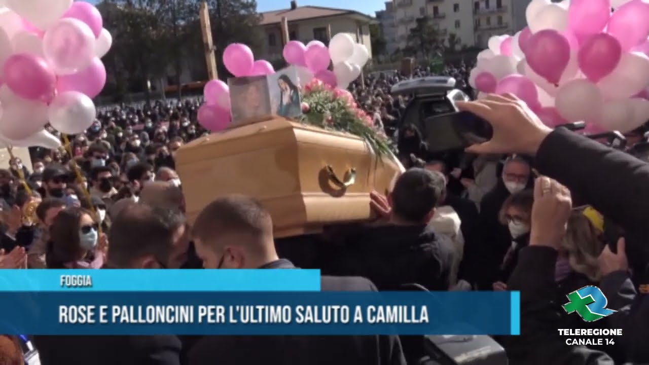 FOGGIA Rose e palloncini per l'ultimo saluto a Camilla TG Teleregione 29 01 2022