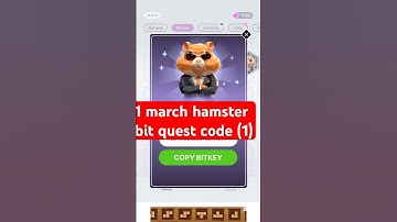 Check comment for code |1 march hamster bit quest code (1)|hamster bit quest code #hamsterkombat