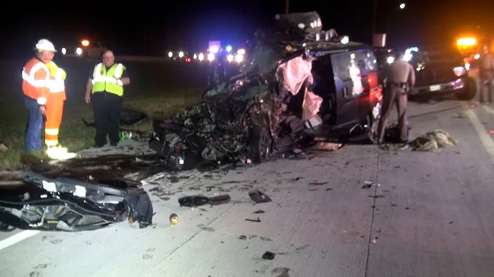 120522 TRUCK CROSSES HIGHWAY BARRIER WIRES GETS BROADSIDED BY MINI-VAN KILLING ITS DRIVER AND DOG