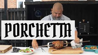 Porchetta På Rotisserie Everdure Furnace.