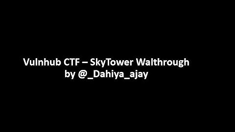 Vulnhub CTF - SkyTower Walkthrough