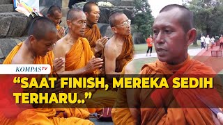 Momen Puluhan Biksu Thudong Tiba di Borobudur Usai Berjalan dari Thailand