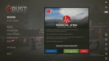 Rust Server Disconnected: Connection attempt failed - Intento de conexión fallido on Rust Fixed 2021