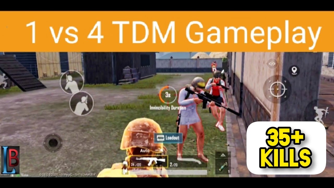 1 vs 4 TDM Gameplay pubg mobile 35+ kills - YouTube