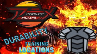 Anime Fighting Simulator Durability Training Locations