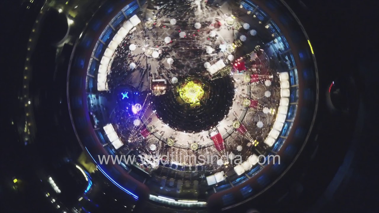 Sci-fi amphitheatre? - Ansal Plaza lights up during Momo Festival as seen aerially
