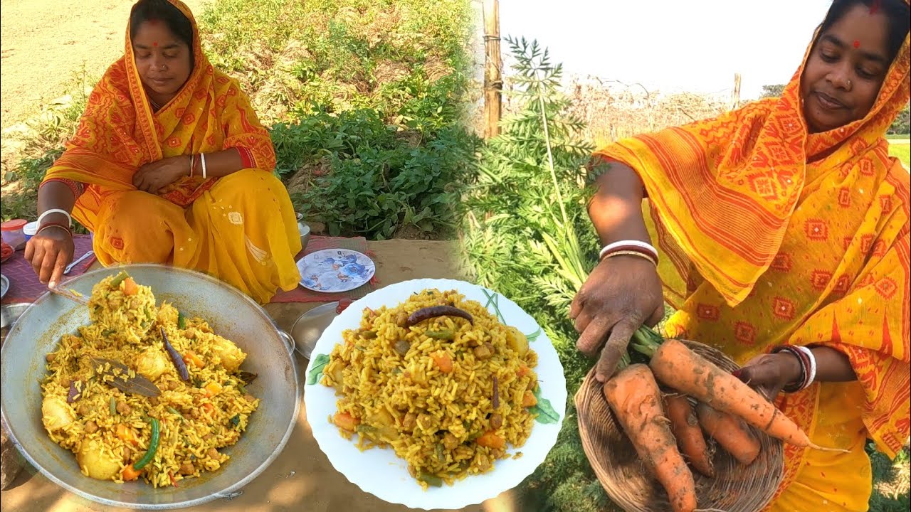 খেতের তাজা সবজি ও ঘরের চাল দিয়ে নিরামিষ একটি দুর্দান্ত স্বাদের রেসিপি | Niramish Sabji Rice Recipe 